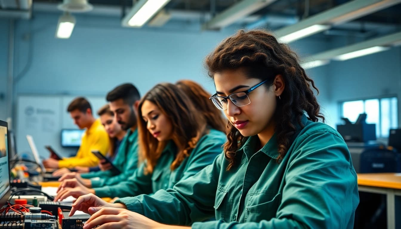 Students thrive in a vibrant trade schools in southern California classroom focused on hands-on training.