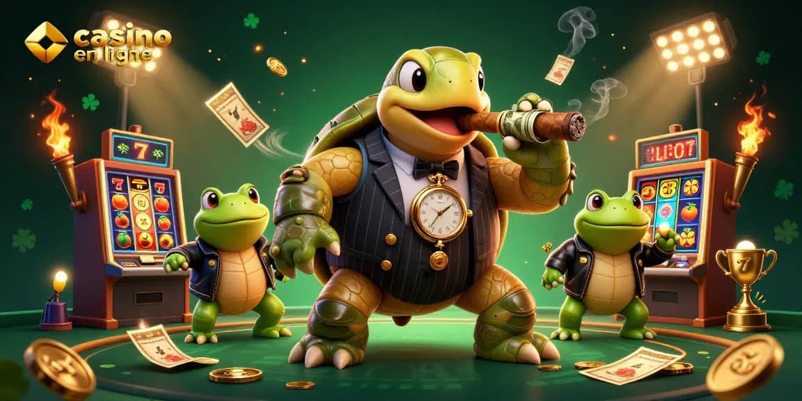 Jouez à des jeux de casino en ligne avec des personnages dynamiques dans une illustration 3D colorée.