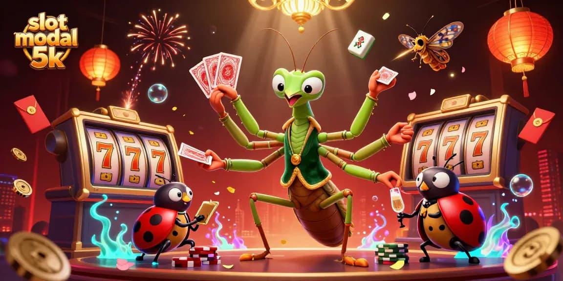 Engage in thrilling play with slot modal 5k, featuring vibrant casino elements and charming characters.