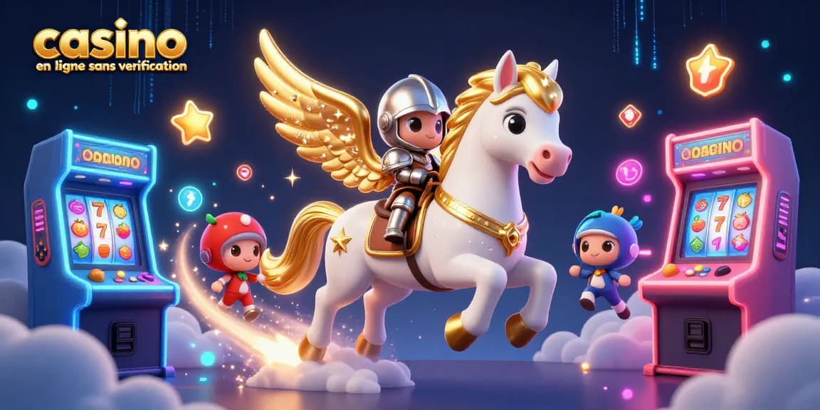 Jouez au casino en ligne sans vérification pour gagner avec notre cheval céleste en 3D et des machines à sous colorées.
