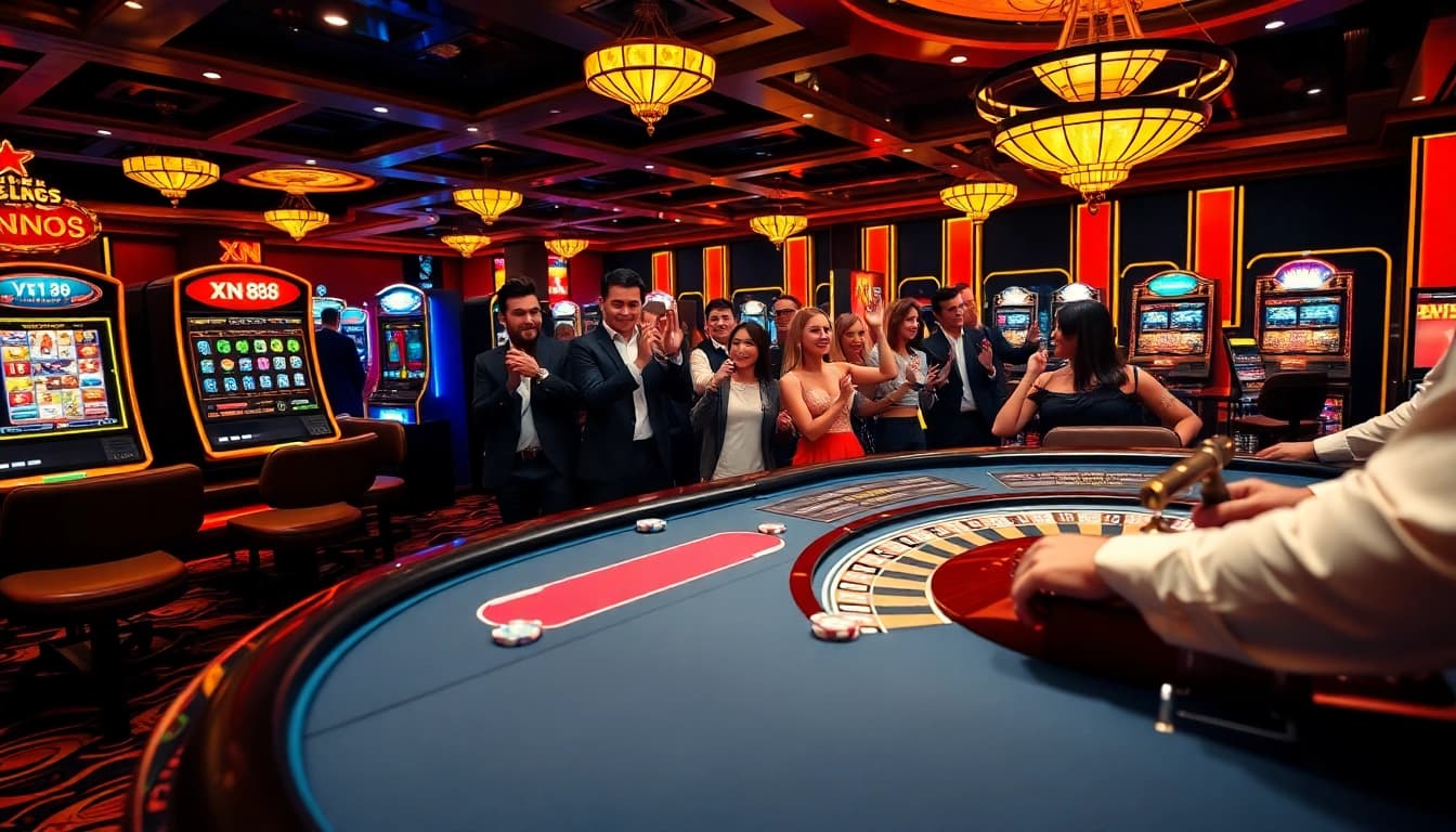 Experience the thrill of XN 88 with vibrant casino tables and engaging players.