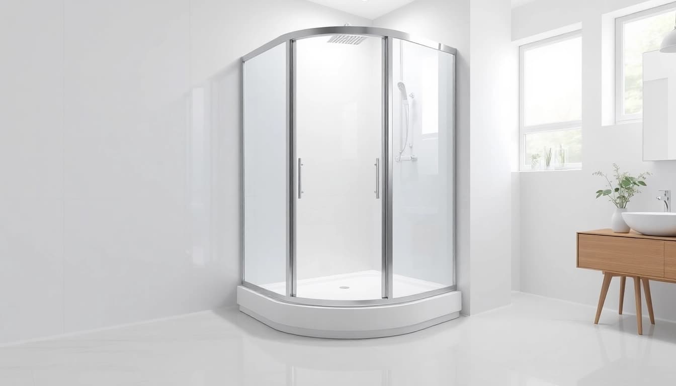 Duschkabine 80x80 eckeinstieg in modernem Badezimmer mit eleganten Details