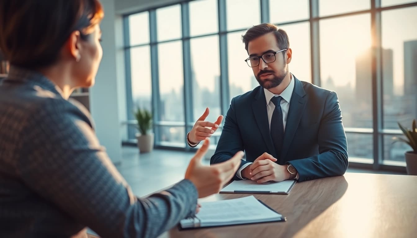 Legal Recoveries advice given by a professional lawyer in a modern office.