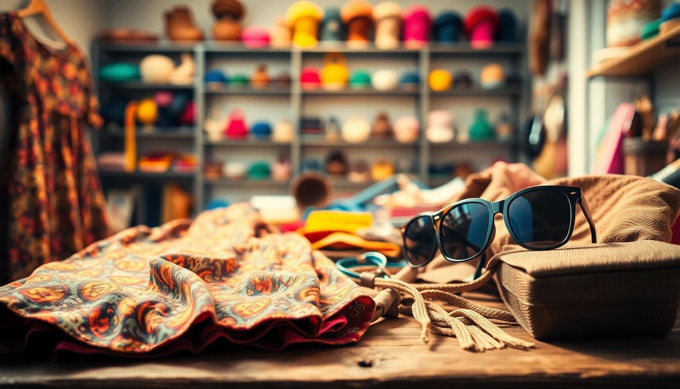 Showcasing vintage treasures at https://thrift-vintage.com in a charming, warm atmosphere.