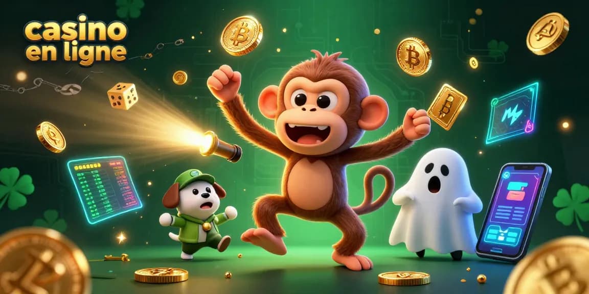 Jouer sur un casino en ligne avec des personnages de casino 3D et des pièces de crypto-monnaies brillantes