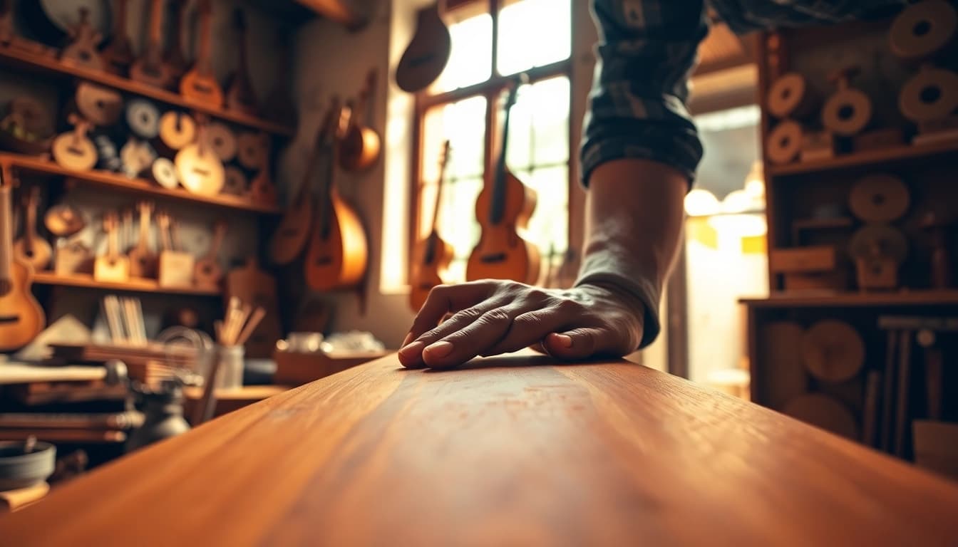 Creating laoutaris instruments showcases craftsmanship and artistry in a vibrant workshop.