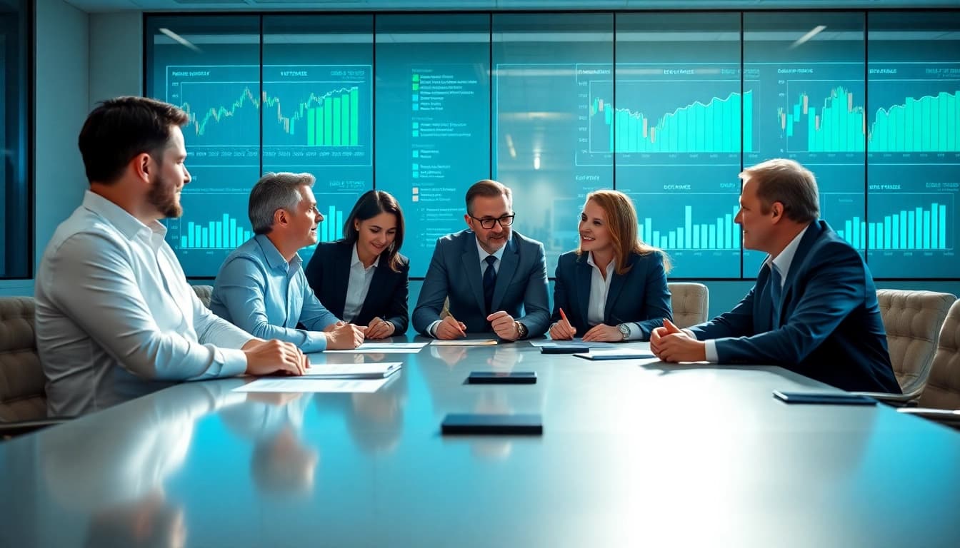 Engaging work session at an accounting firm for real estate investors, showcasing teamwork and strategy.