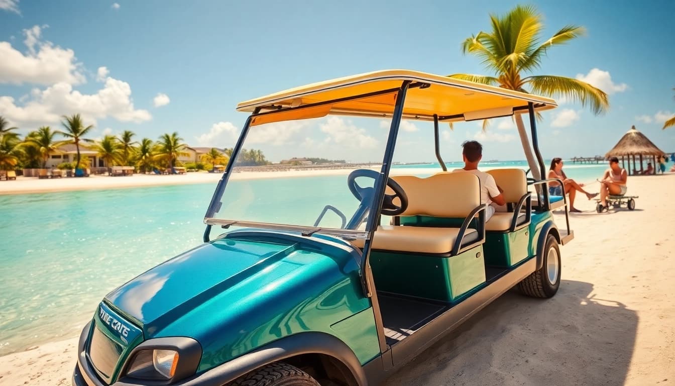 Renting a golf cart in San Pedro Belize showcases convenience and fun.