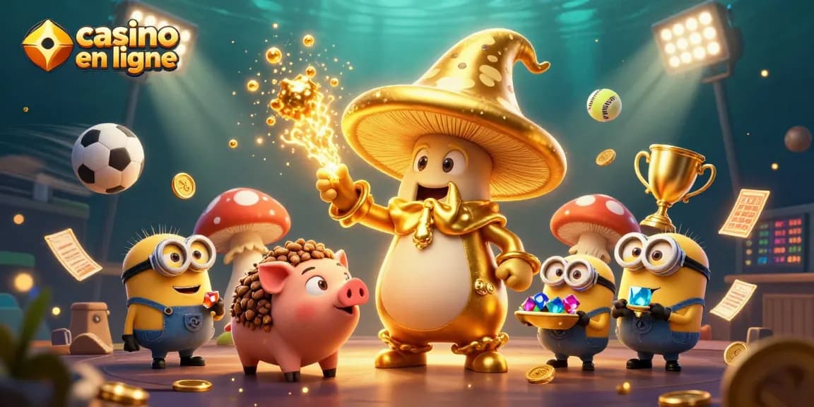 Plongez dans le monde du casino en ligne avec ce trésor magique, un wizard doré et son cochon-truffier.
