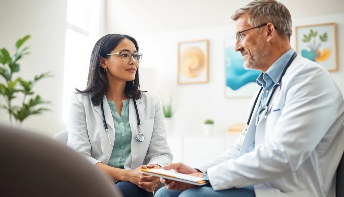 Engaging patient interaction at a German psychiatric clinic India featuring a compassionate psychiatrist.