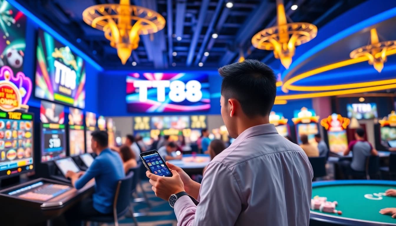 Exciting gaming experience on TT88 platform with players enjoying slots and sports betting.