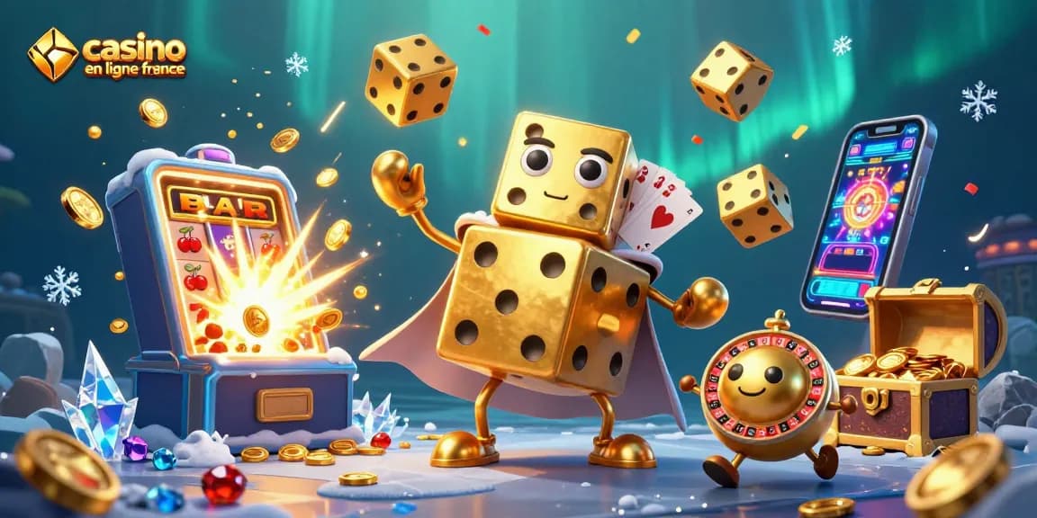 Plongez dans l'univers du casino en ligne France avec des éléments de jeux festifs et dynamiques.