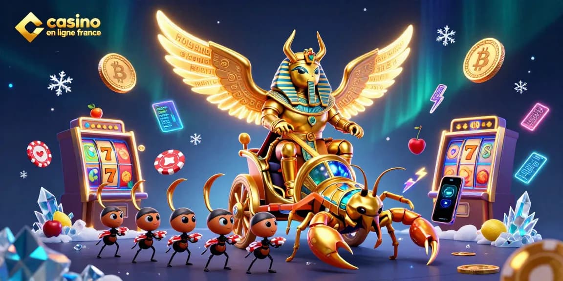 Jouez au casino en ligne France et découvrez un univers coloré avec des éléments de machines à sous.