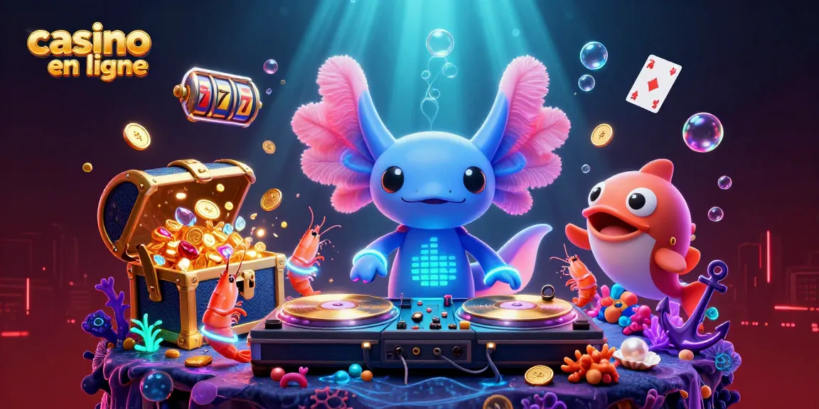 Jouez dans un casino en ligne fascinant avec l'axolotl DJ et ses amis sous-marins.