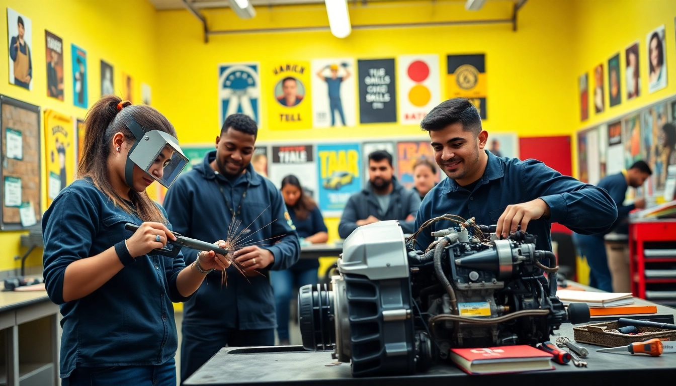 Students learning valuable skills at a Trade School Tennessee, showcasing hands-on training and collaboration.