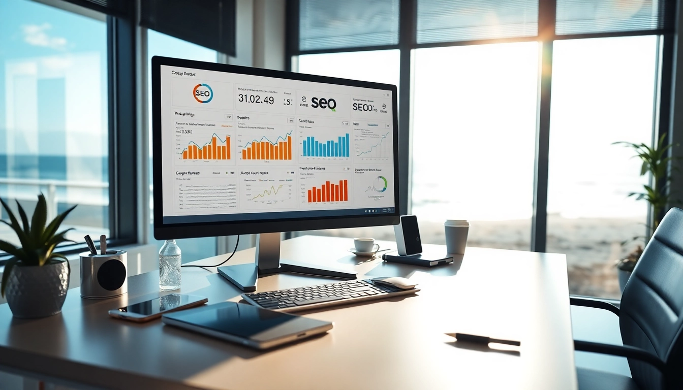 Boost your Clearwater FL SEO with this modern SEO workspace showcasing analytical tools.
