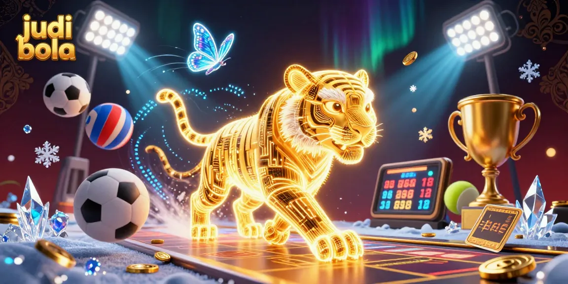 Engage in judi bola with a vibrant 3D digital illustration portraying a dynamic casino atmosphere.