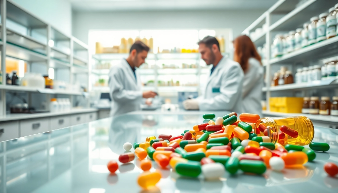 High-quality image of a white label vitamin manufacturer in the UK with vibrant supplements on display.