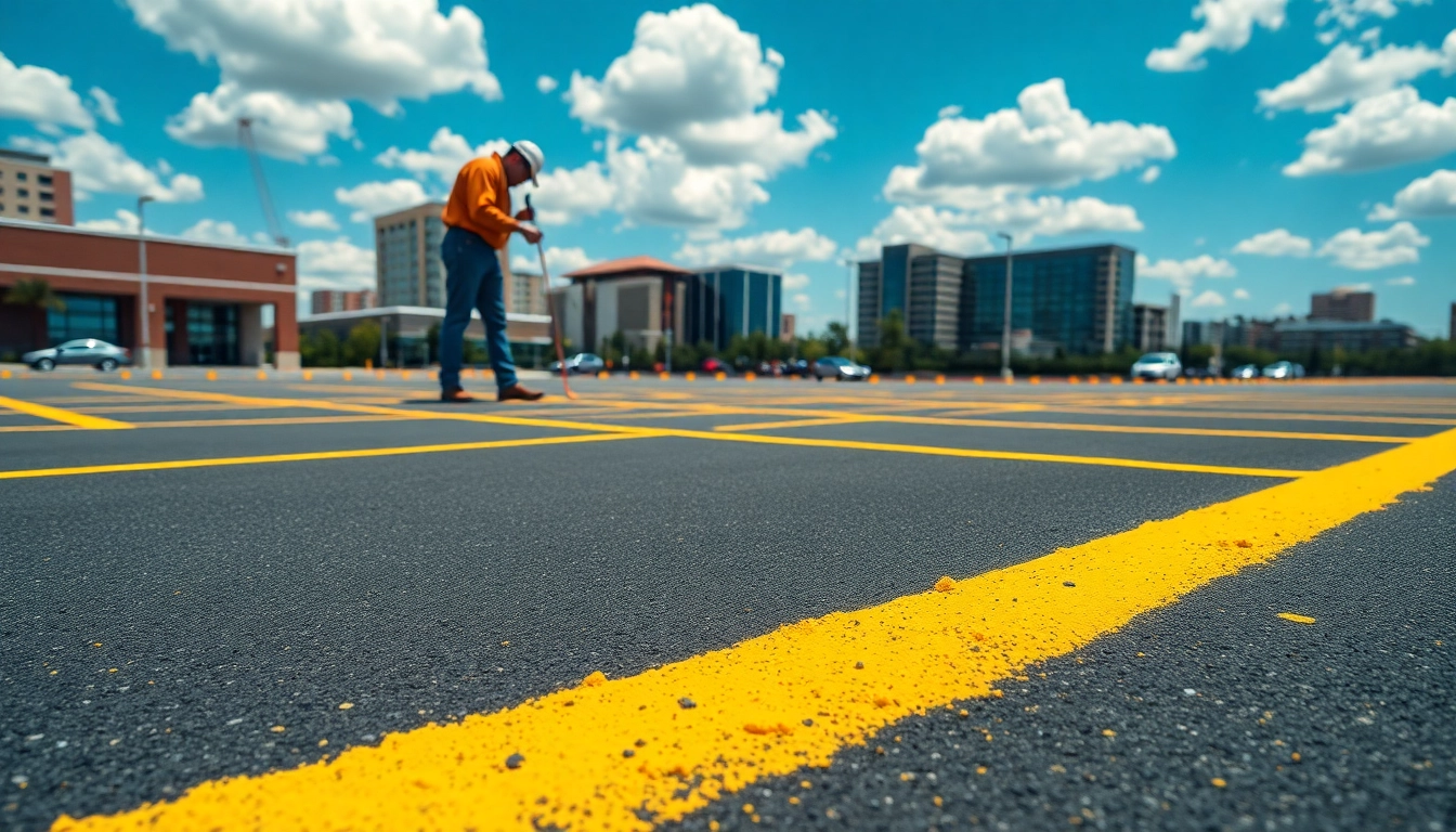 Enhancing visibility with Parking lot striping Airport Road Jackson MS service in action.