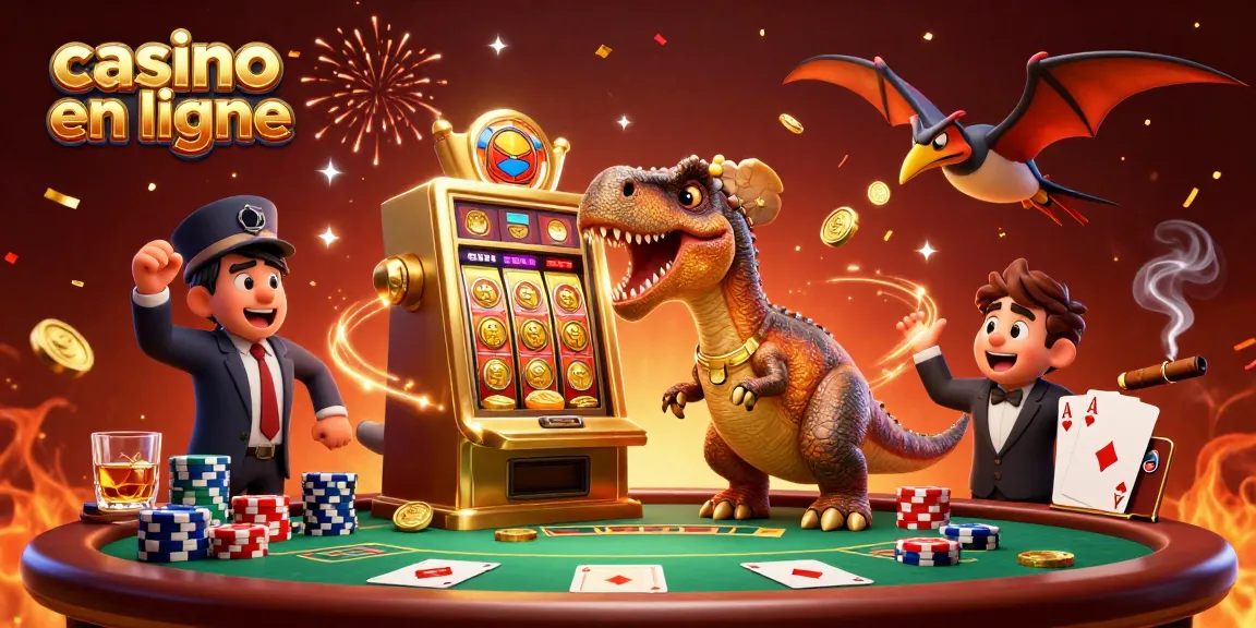 Le casino en ligne propose un pachycéphalosaure qui frappe une machine à sous pour obtenir un jackpot.