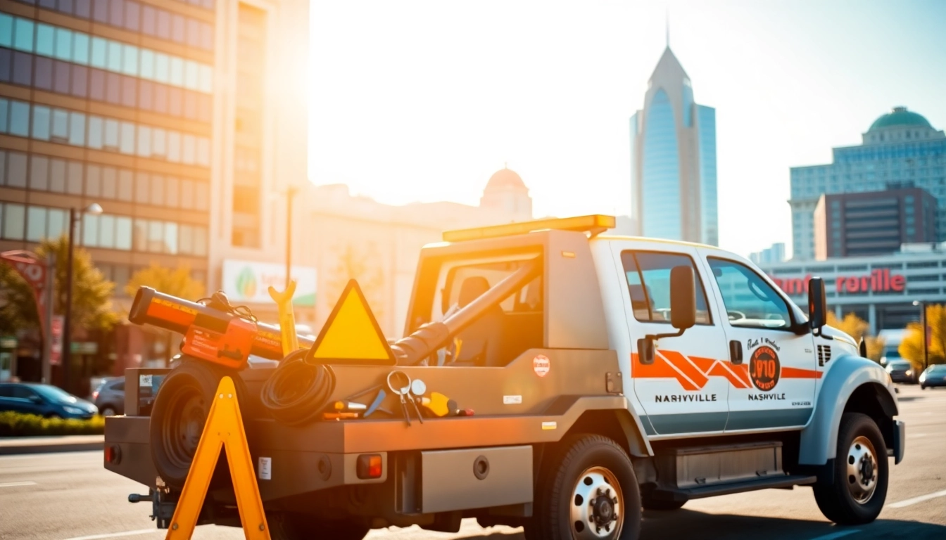 Providing Roadside assistance Nashville TN with a detailed tow truck ready for service.