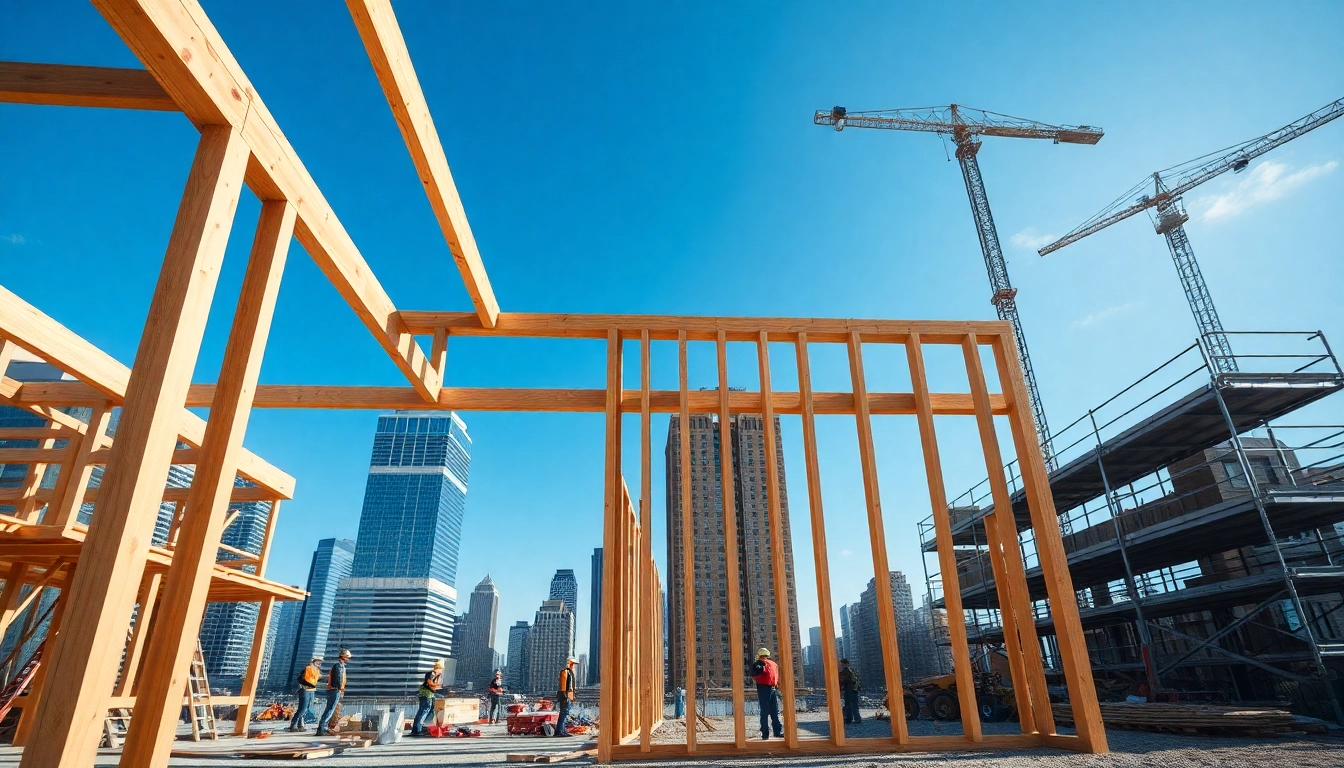 New Jersey Commercial General Contractor supervising a dynamic construction site with productive crew members.