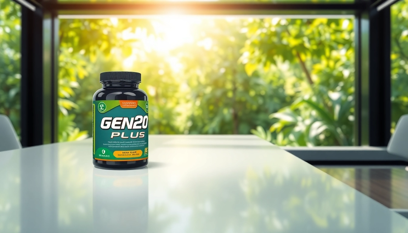 Boost your health with GenF20 Plus visible in a professional setting surrounded by nature.