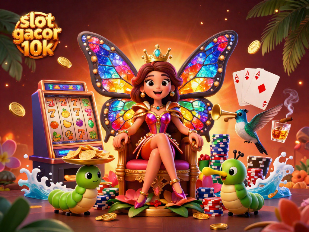 Spin to win big with slot gacor 10k featuring colorful characters and casino elements!