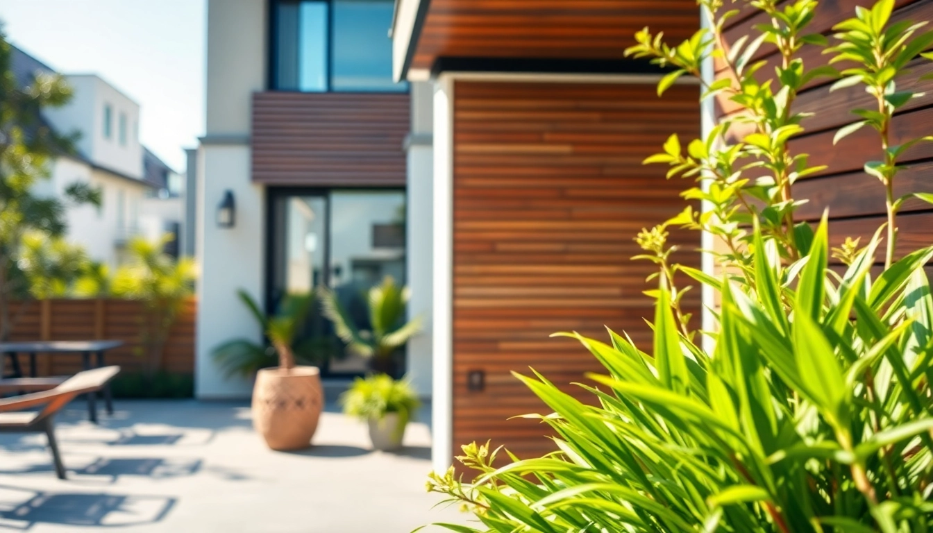 Showcase of Outdoor Wall Cladding with modern slat design enhancing a contemporary urban home.