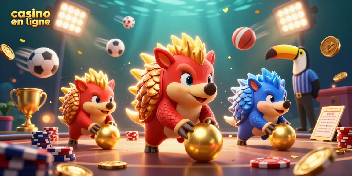 Jouez au casino en ligne avec des pangolins en compétition et des éléments de jeu dynamique.