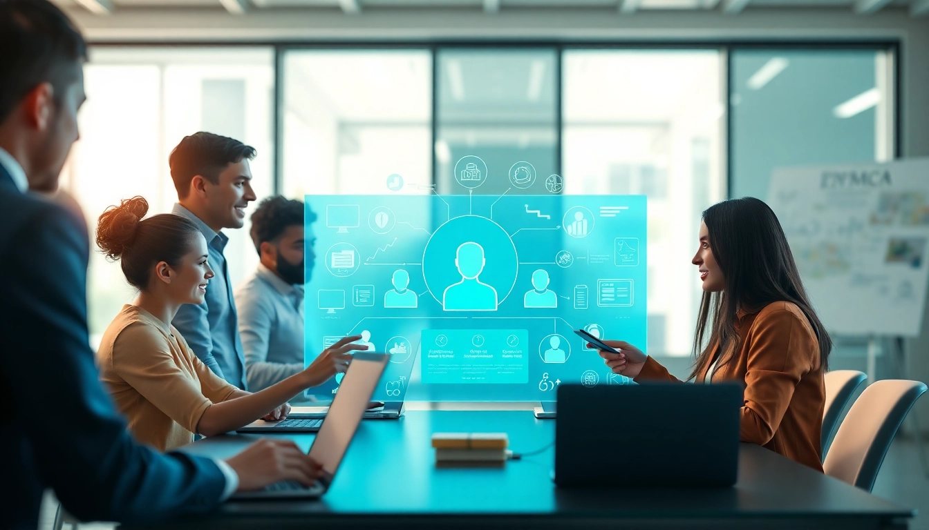 Team utilizing an enterprise ai assistant to enhance productivity and collaboration in a modern workspace.
