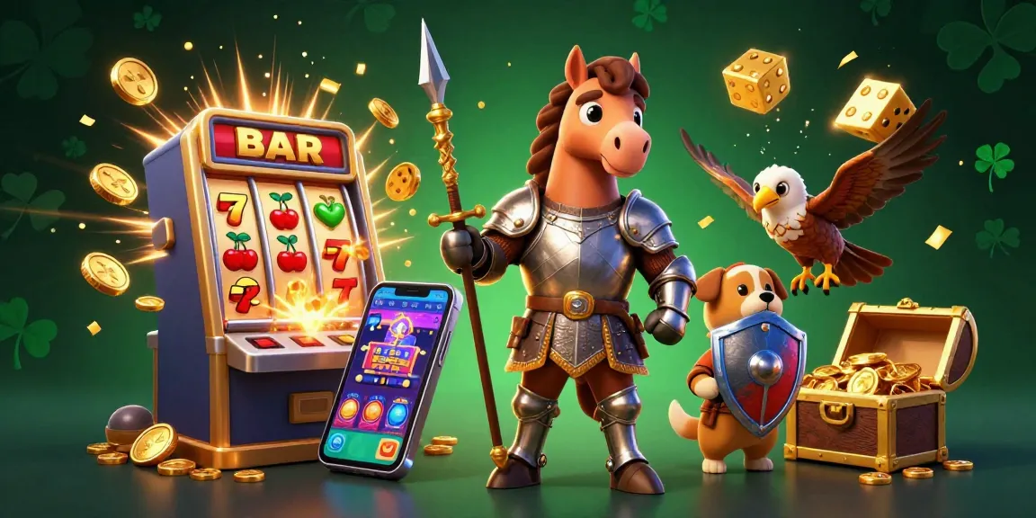 Jouez et gagnez avec casino en ligne France, illustré par un chevalier et un écuyer coloré.