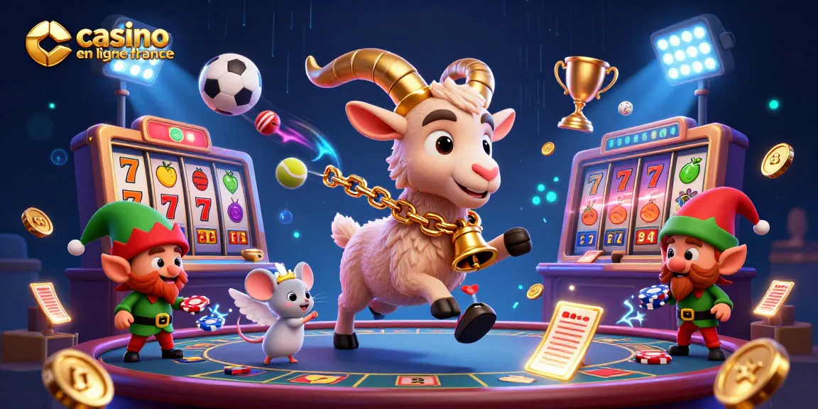Casino en ligne France : Ambiance festive d'un casino captivant avec des personnages animés.