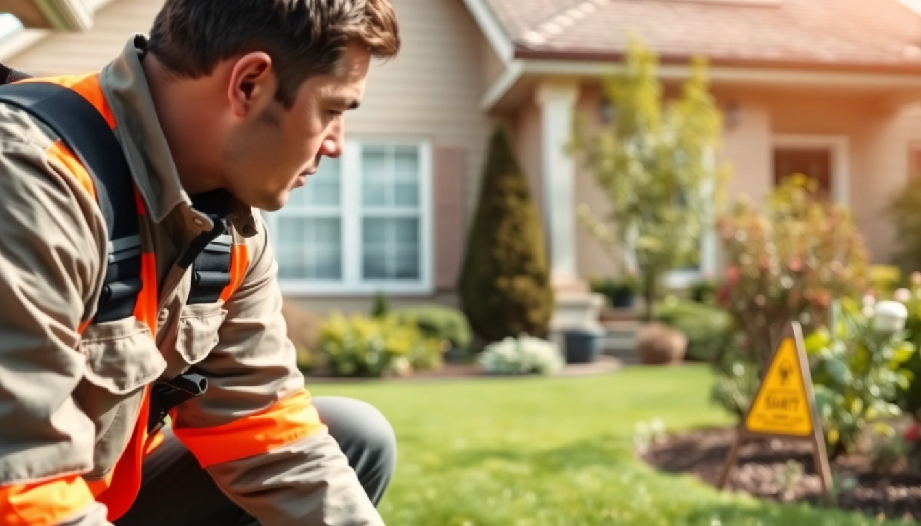 Certified pest control technician conducting a thorough inspection of a residential property.