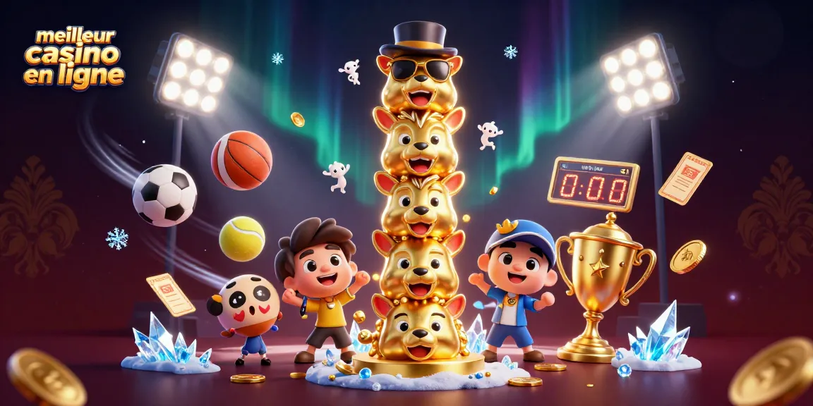 Pariez sur le meilleur casino en ligne avec un totem interactif entouré de sport et d'énergie.