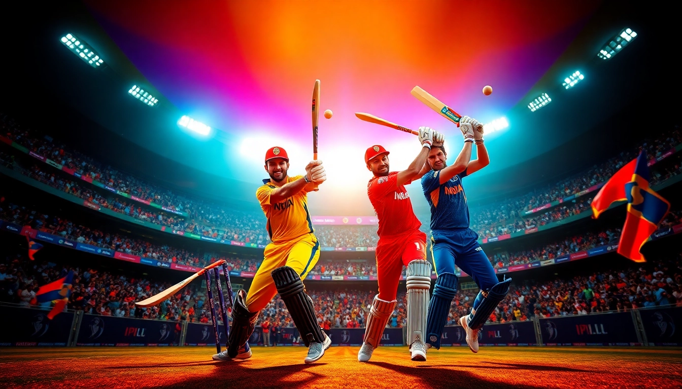 Visualize the prediction of today ipl match with dynamic cricket action and vibrant stadium atmosphere.