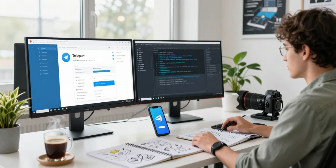 Engage with 纸飞机下载 on a digital workspace with modern tech setup.