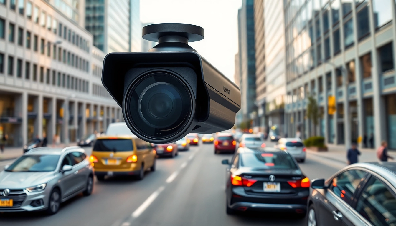 Enhance security with a license plate recognition camera capturing real-time vehicle data.