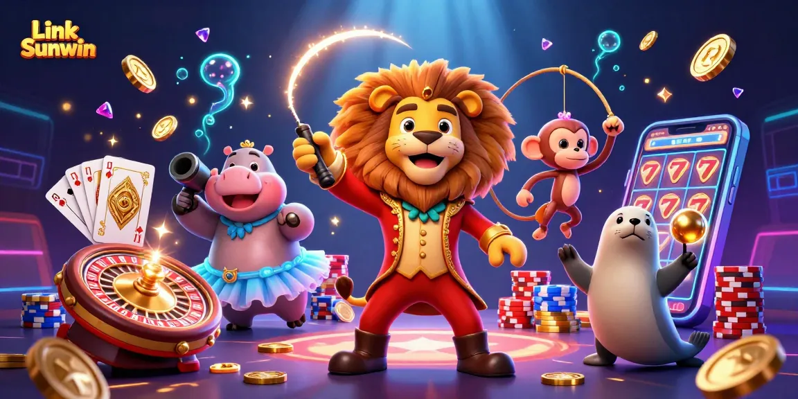 Experience thrilling games with Link Sunwin in a vibrant casino scene filled with excitement.