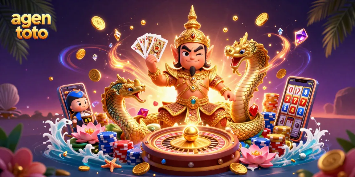 Experience thrilling gameplay with agen toto in this vibrant, richly detailed casino-themed illustration.