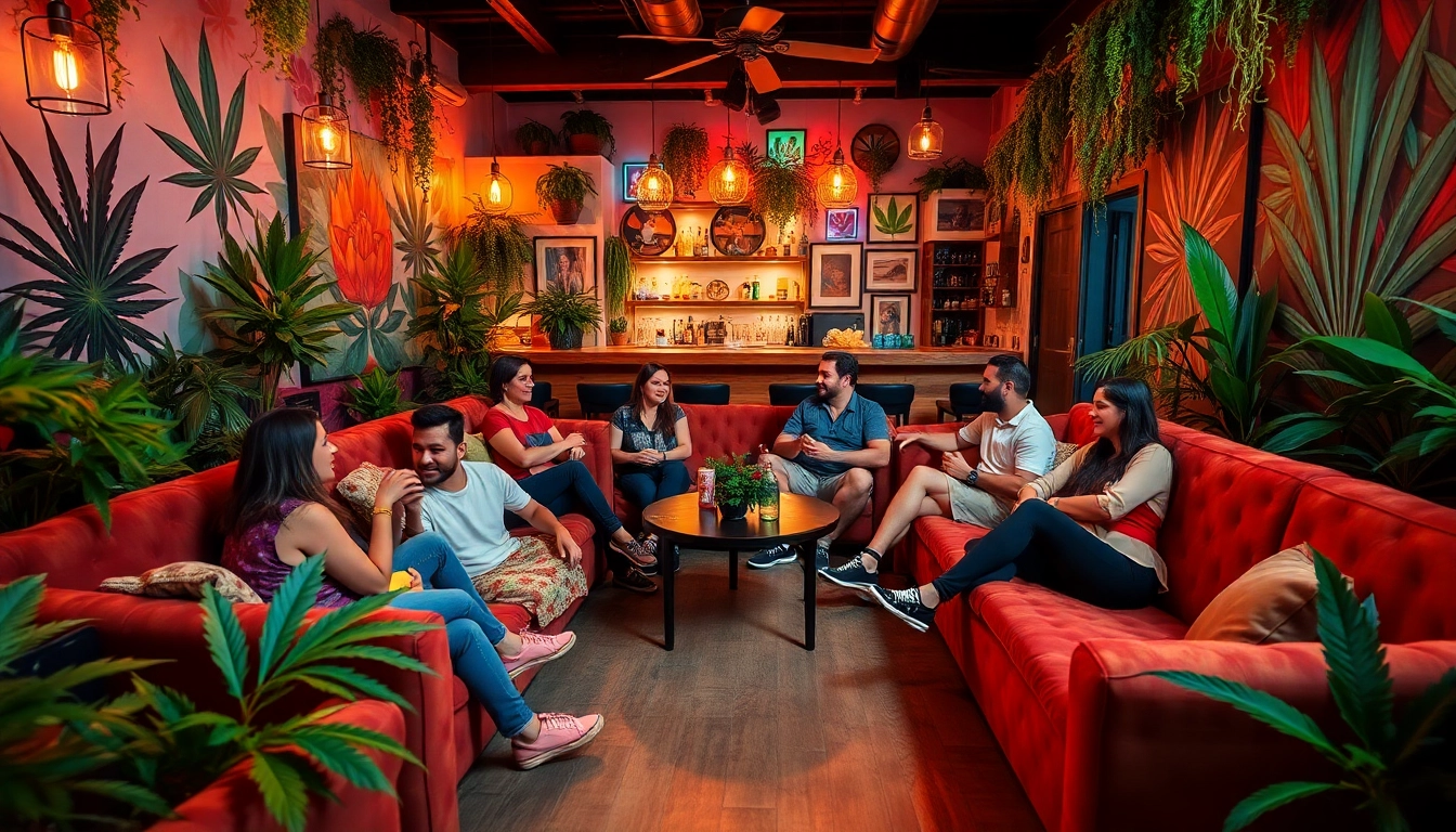 Experience the atmosphere at Mr Joint weed Club Madrid, a vibrant cannabis lounge in a social setting.