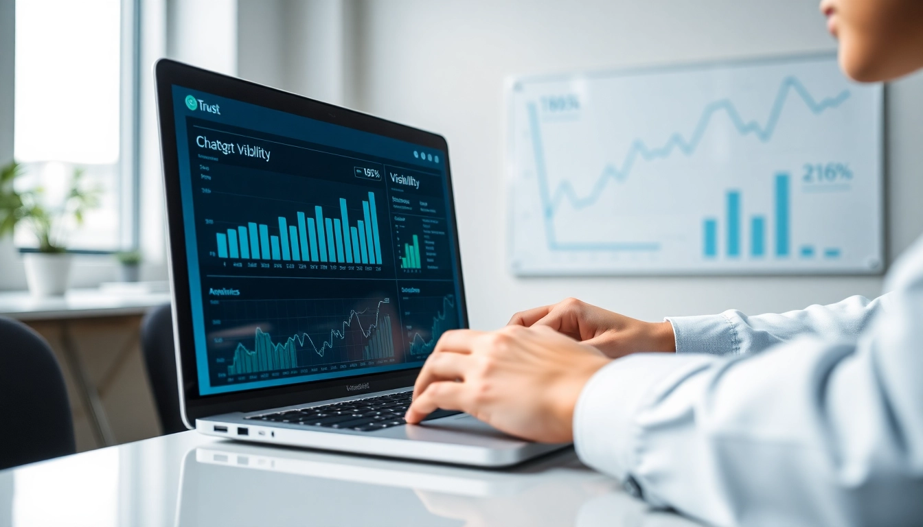 Analyze chatgpt visibility data with a marketing strategist in a modern office setting.
