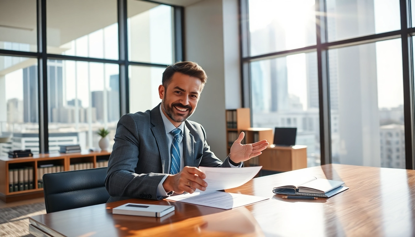 Visit an Orlando Personal Injury Lawyer in a professional office setting providing legal consultation.