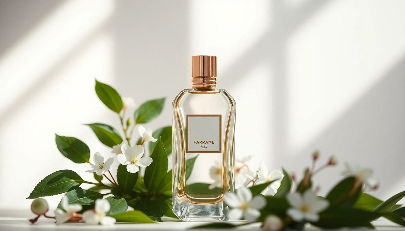 Experience the elegance of the Lv imagination fragrance in a luxurious bottle surrounded by nature.