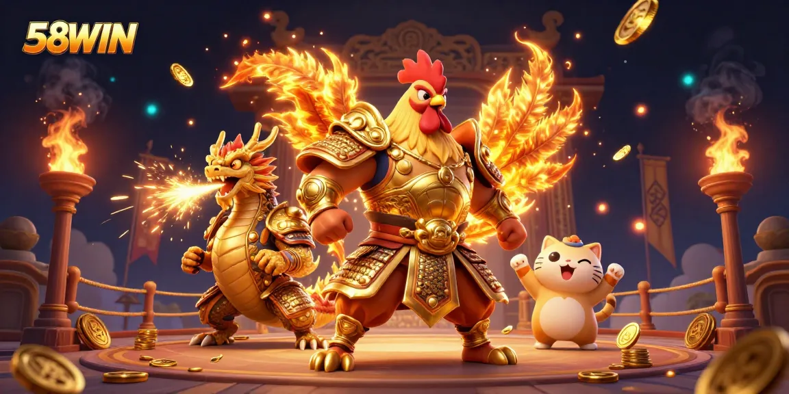 Join the excitement at 58WIN with dynamic gaming characters competing fiercely.