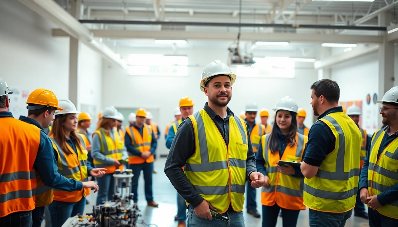 Engaging construction workforce training session showcasing diverse trainees gaining hands-on skills.
