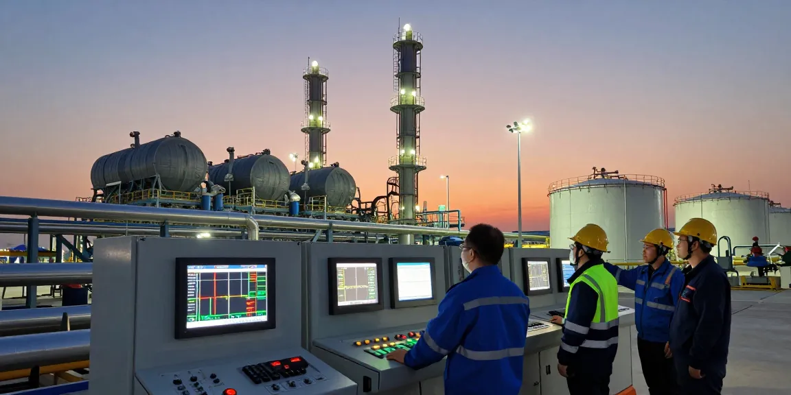 Power generation engineers monitoring advanced CHP units at a modern energy facility.