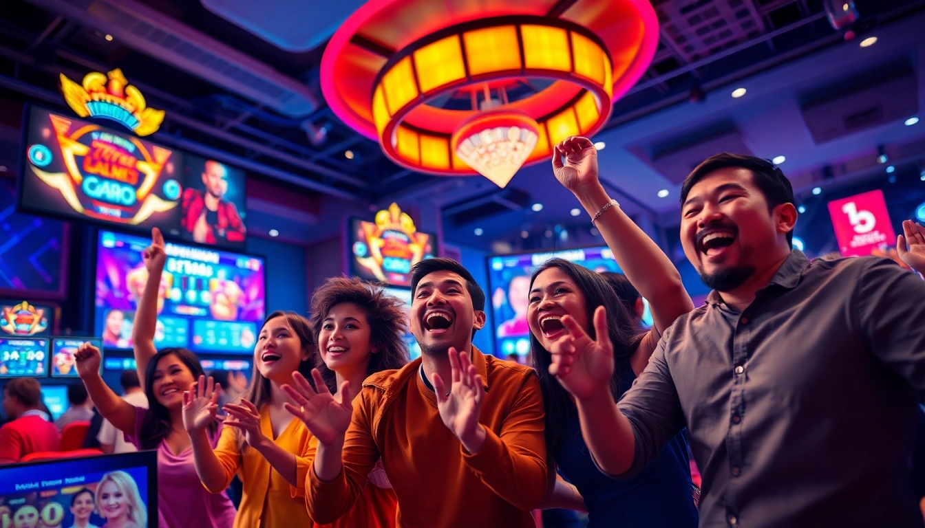 Menampilkan pemain yang bahagia saat bermain sayaptogel online di kasino virtual.
