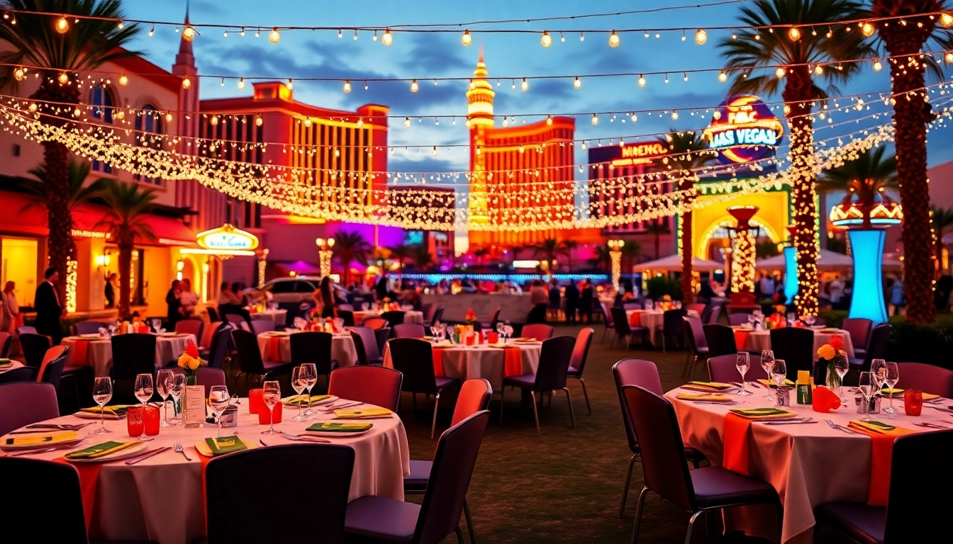 Enjoy elegant Party Rentals Las Vegas with colorful settings and festive decorations.
