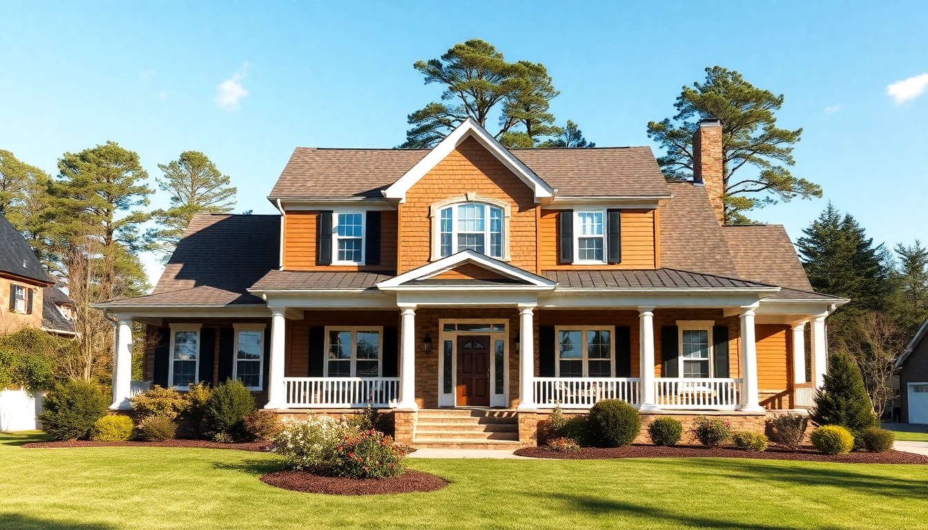 Showcasing colonial home new build construction with traditional features and inviting landscaping.